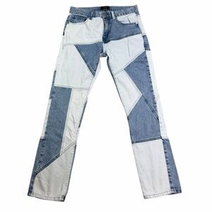 Forever 21 Light Blue/Medium Blue Patchwork Slim Fit Jeans - Size 30x30